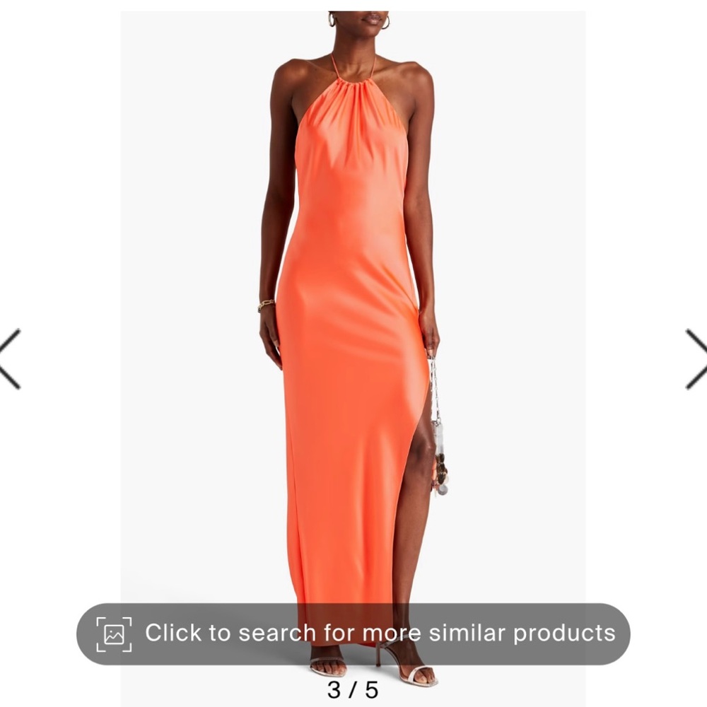 NEW NWT Alice + Olivia Zumi draped satin halterneck gown